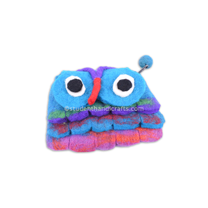 Porte-monnaie en feutre motif visage de hibou, élégant et stylé, accessoire de mode - Product Image 3