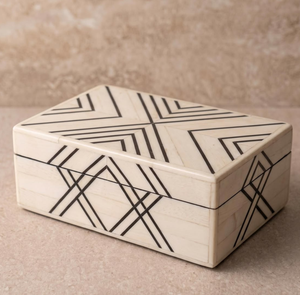 Boîte de rangement pour bijoux en bois avec incrustations de os, pour bagues et boucles d'oreilles, boîte décorative de haute qualité - Product Image 4