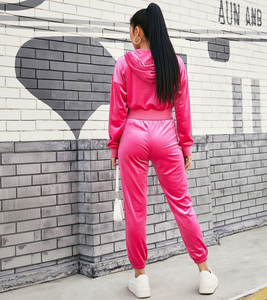 Survêtements pour femmes en velours de haute qualité, style unique, logo personnalisé, tendance, prix d'usine - Product Image 2