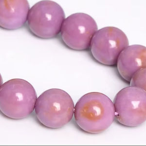 Perles de phosphosidérite violettes et roses, pierres précieuses naturelles authentiques, demi-brin, perles rondes en vrac, 7,5 pouces, en gros - Product Image 1