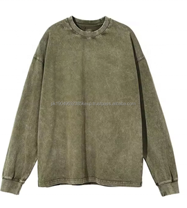 <b>Bulk</b> Wholesale High Quality Custom Design Embroidery French <b>Terry</b> Cotton Sweatshirts Acid Wash Hoodies - Product Image 4