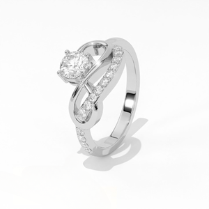 Bague de fiançailles Aarinya en argent plaqué 925 avec diamant de laboratoire certifié IGI, style infini, alliance de mariage micro-sertie - Product Image 3