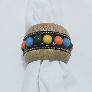Boho Wooden Napkin Ring with Jute Rope <b>Wrap</b>, Decorative Table Napkin Holder for Home Dining, Festive and <b>Wedding</b> Decor - Product Image 5