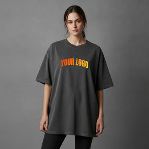 Customized Vintage Washed Oversized women's T-Shirt Casual Baggy Streetwear Tee Workout Short Sleeve Heavyweight ladies tee - Product Image 1