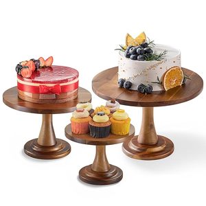 Soporte Redondo de Madera Hecho a Mano para Tartas, Pedestal de Madera Natural para Exhibición de Postres, Ideal para Bodas, Fiestas y el Hogar - Product Image 5