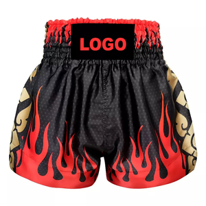 Wholesale Price Unisex Muay Thai MMA Boxing Kick Fight Shorts Solid Pattern Mid Anti-Wrinkle <b>Athletic</b> Stretchy Polyester/Cotton - Product Image 4