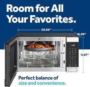 Horno Microondas 4 en 1, 1,050 Watts, Freidora de Aire, Asador y Modo Convección, Tecnología de Bloqueo para Niños, 1.0 Cu. Acero Inoxidable - Product Image 3