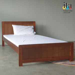 Meubles de chambre à coucher de style moderne, ensemble de lit en bois de pin massif avec sommier - Product Image 5