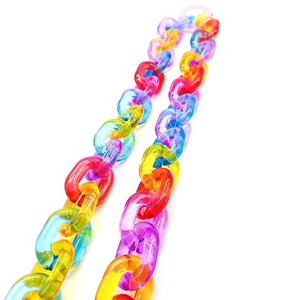 Maillons de chaîne en résine personnalisables en très grande taille et options transparentes ou multicolores, style tendance - Product Image 4