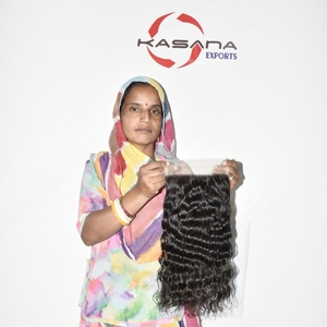 Indian Hair 7*7 Closure Cuticle Aligned Indian Remy Deep Wave <b>Braiding</b> Machine Double Weft All Colors Human Hair <b>Extension</b> - Product Image 4