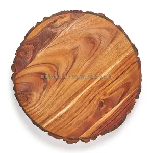 最优质的木砧板工厂价格树皮砧板相思树，带树皮，用于厨具和手柄