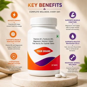 Tabletas Multivitamínicas y Minerales de Marca Privada con Complejo B, Zinc y Selenio para el Apoyo Diario al Bienestar - Product Image 4