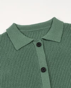 Men's Green Knitted Turtleneck Pullover Sweater Long Sleeve Solid Color Winter Wear Polyester/Cotton Zipper Closure - Product Image 4