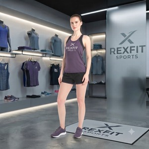 ชุดวิ่งผู้หญิงแบบ 2 ชิ้น REXFITSPORTS 2026 รุ่นสั่งทำพิเศษ เสื้อกล้ามออกกำลังกายระบายอากาศ กางเกงขาสั้น ชุดออกกำลังกาย ชุดกีฬา - Product Image 6