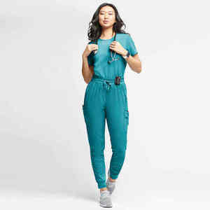Wholesale Medical Uniforms Jogger <b>Scrub</b> Set Women Custom Logo Hospital <b>Scrubs</b> Slim Fit Nursing Stretch Dental Clinic Wear Suit - Product Image 5
