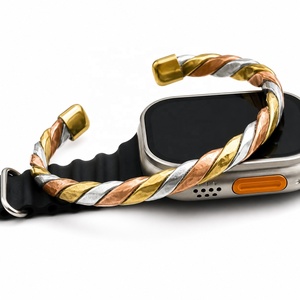Handmade Magnetic <b>Copper</b> Brass Aluminium Twisted Open Cuff <b>Bracelet</b> Adjustable Unisex Fashion Jewelry OEM ODM Manufacturer SMARK - Product Image 2