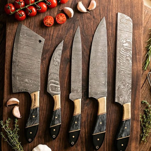 High End Style Damascus Steel Kitchen Knife Set Premium Cooking <b>Tools</b> With Comfortable Grip And Elegant Appearance - Product Image 6