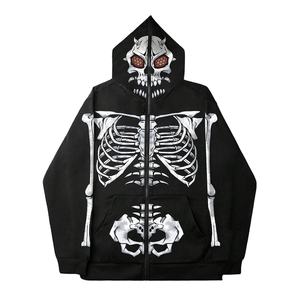 Sudadera con Capucha Glory 2026 con Estampado de Calavera DTF Personalizado, Sudadera con Cremallera de Alta Calidad, Informal, de Manga Larga, para Primavera y Otoño, para Hombre - Product Image 1