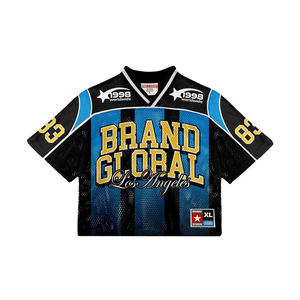 Factory Custom American Football Jersey V-Neck Polyester Mesh Digital Print Streetwear Retro Football Jersey - Product Image 3