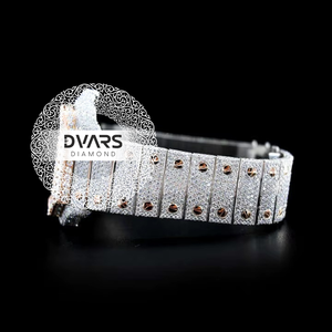 นาฬิกาข้อมืออัตโนมัติแบบไดนามิก ประดับเพชรโมอิสซาไนต์สี D ระดับ VVS1 คริสตัลแซฟไฟร์ ตัวเรือนสแตนเลสสตีล อุปกรณ์เสริมระดับพรีเมียมสุดหรู - Product Image 3