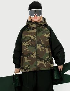 Veste de ski unisexe à imprimé camouflage, à capuche, imperméable, isolée synthétiquement, vêtements d'extérieur pour snowboard, vêtements d'hiver pour adultes - Product Image 5