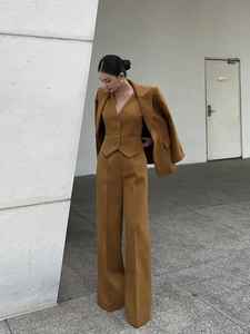 Blazer de Traje Formal de Invierno para Mujer, Corte Recto y Holgado, Cierre de un Botón, Estampado de Letras, Antiarrugas, Transpirable, Poliéster - Product Image 2