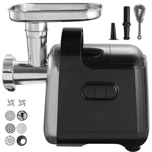 Tritacarne Elettrico Industriale da 6,6 Lb/Min 550W (2200W MAX) con 2 Lame e 3 Piastre di Macinazione per la Produzione di Salsicce - Marca Ku - Product Image 1