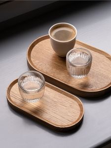 Oval Shape Acacia Wood Serving Tray Decorative Wooden Platter for Coffee Tea Fruit Food <b>Dessert</b>-Dishes & Plates - Product Image 3