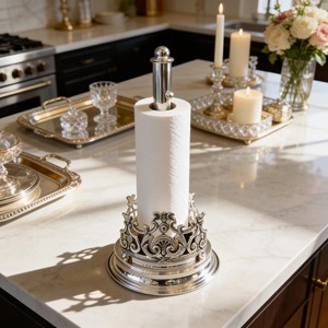 Silver Finished Premium <b>Paper</b> Towel Holder Suitable For <b>Kitchen</b> Also Useful In Office Washrooms And Commercial Spaces From India - Product Image 2