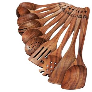 Ensemble de vaisselle durable personnalisable collection d'ustensiles en bois naturel pour la cuisine vente en gros - Product Image 1