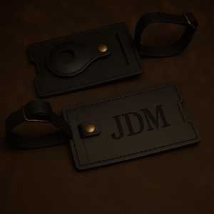 Full Grain Leather Luggage Tags Genuine Cowhide Travel Tags Privacy Cover Suitcase <b>Name</b> <b>Labels</b> Custom LMP-0176 - Product Image 4