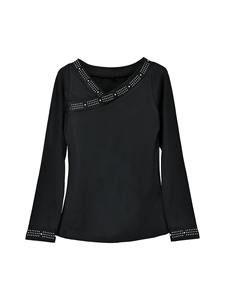 Top Versátil de Verano para Mujer, Corte Holgado, con Adornos de Pedrería en el Escote Barco - Product Image 6