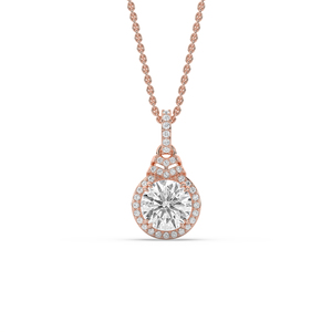 El Mejor Colgante de Diamante Cultivado en Laboratorio de 2 Quilates, Corte Redondo, Plata 925, Oro, Estilo Único, Ligero, Colgante de Compromiso para Mujer - Product Image 1
