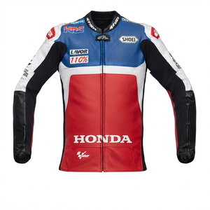 Men’s Zonda Cowhide Leather <b>Racing</b> <b>Jacket</b>/Chaqueta MotoCP Style CE Level 2 Armor Motorcycle Track Riding Protective Gear CE - Product Image 1