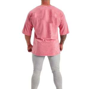 Camiseta Vintage de Gran Tamaño para Hombre, Estilo Casual, Lavado Ácido, Diseño Sólido - Product Image 2