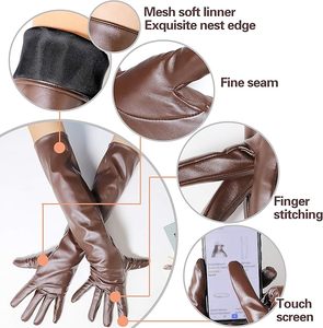 Long Leather <b>Gloves</b> for Women,Elbow Length Touchscreen fashion Dress <b>Gloves</b> - Product Image 2
