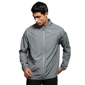 OEM Men's <b>Lightweight</b> Hooded Windbreaker <b>Jacket</b> Full-Zip Raglan <b>Running</b> Outdoor Sports Skin Coat Wholesale Custom Logo Bulk - Product Image 2