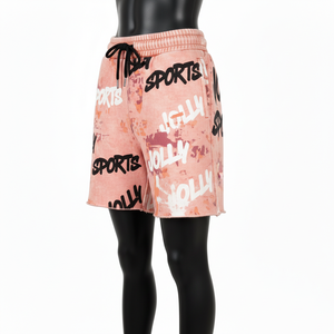 Shorts pour femmes en coton épais, effet délavé, toucher doux, taille élastique, logo imprimé, style vintage - Product Image 4