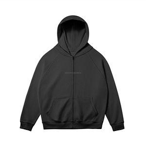 Custom Logo Luxury <b>Hoodie</b> <b>for</b> <b>Men</b> 100% Heavyweight Cotton Oversized <b>Thick</b> Drop Shoulder Embroidered Streetwear Full Zipper - Product Image 6