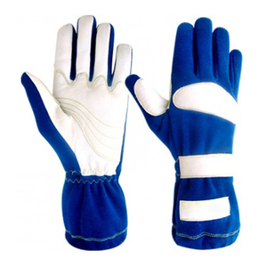 Gants de course à doigts entiers en cuir bleu et blanc, antidérapants, avec fermeture à cordon, unisexes, pour activités de plein air - Product Image 4