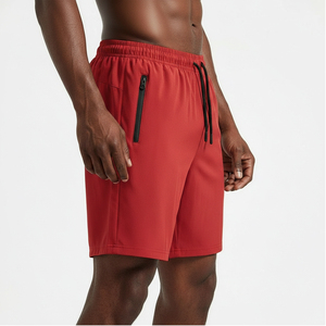 Shorts de sport décontractés mi-taille respirants pour hommes, color-block, séchage rapide, en Spandex/Polyester, avec cordon de serrage, personnalisables - Product Image 2