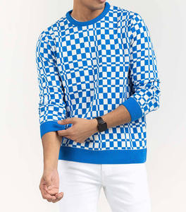 Pull en laine mérinos 100% pour homme, fabriqué sur mesure par le fabricant, col rond, tricoté, vêtement en maille pour homme - Product Image 5