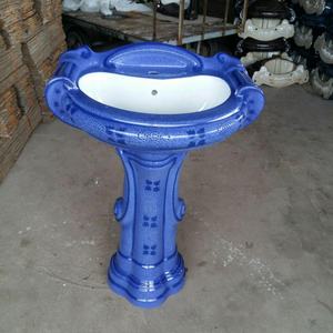 Sanitary Ware Full Ceramic Sink Washroom Basin Antique Lavatory Floor Standing Bathroom Sinks Pedestal Basin Sink - Product Image 5