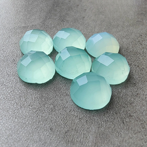 Calcedonia Aqua Natural, Corte Checker, Gema Redonda, Calibrada, Piedra Suelta al por Mayor, Todos los Tamaños Disponibles - Product Image 3