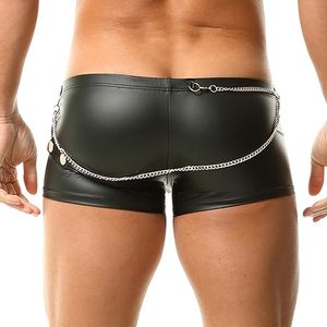 Shorts en cuir élastiques de haute qualité, style streetwear, shorts en cuir colorés pour hommes, shorts en cuir PU décontractés - Product Image 2