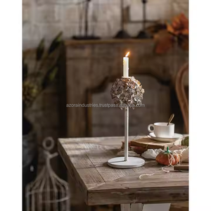 Linterna desgastada Vintage, decoración creativa hecha a mano de Metal blanco para Hotel, boda, Navidad, Pascua, cena con velas - Product Image 2