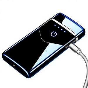 Briquet électronique USB créatif à double arc, coupe-vent, rechargeable, avec détection tactile d'empreintes digitales et affichage de la puissance - Product Image 6