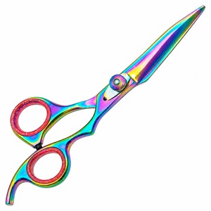 Ciseaux de coiffure professionnels Rainbow en acier inoxydable, lame tranchante, pour droitiers, ciseaux de coupe de cheveux pour salon - Product Image 1
