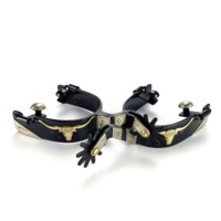 Éperons de cowboy western en acier inoxydable, confortables, couleur et logo personnalisables, accessoire d'équitation