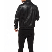Nouvelle Arrivée : Blouson Bomber d'Hiver en Cuir pour Homme avec Manches Côtelées en Toile, Col Montant, Coupe-Vent, Anti-Bactérien et Doublure Intérieure en Coton